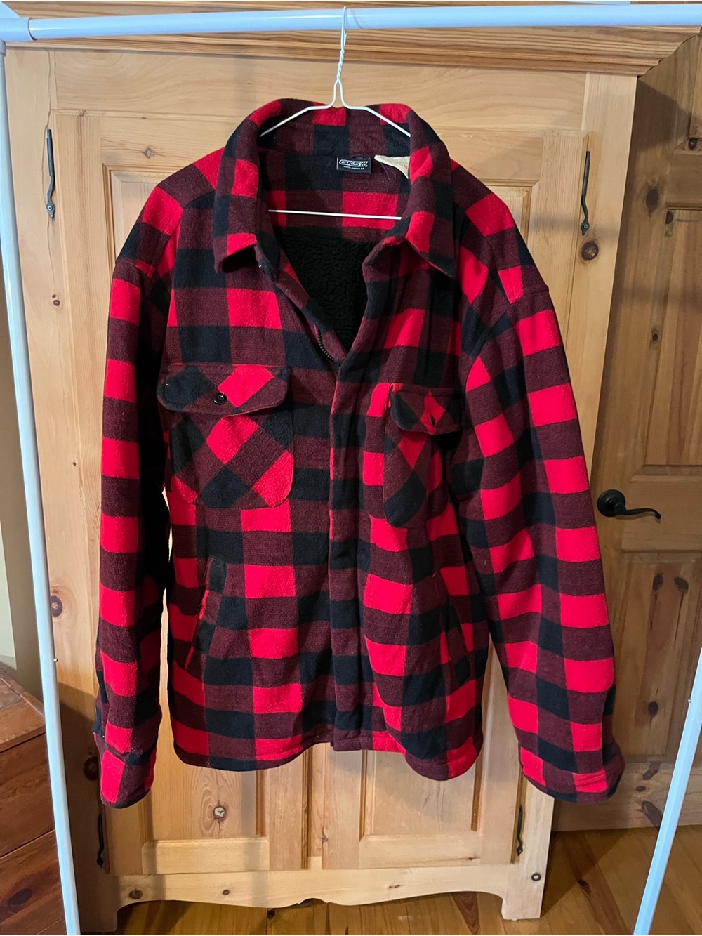 GKSII Men’s XL Plaid Fleece-Lined Shirt Jacket
